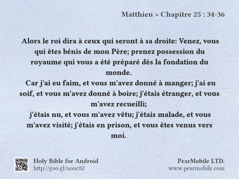 Matthieu, Chapitre 25:34-36